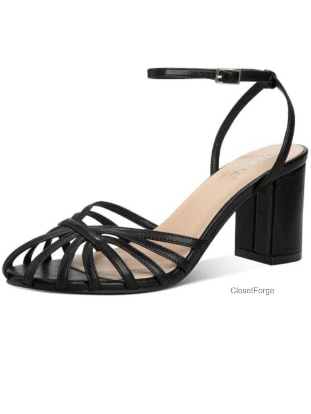 Strappy Block Heel Sandals Open Toe Adjustable Ankle Strap